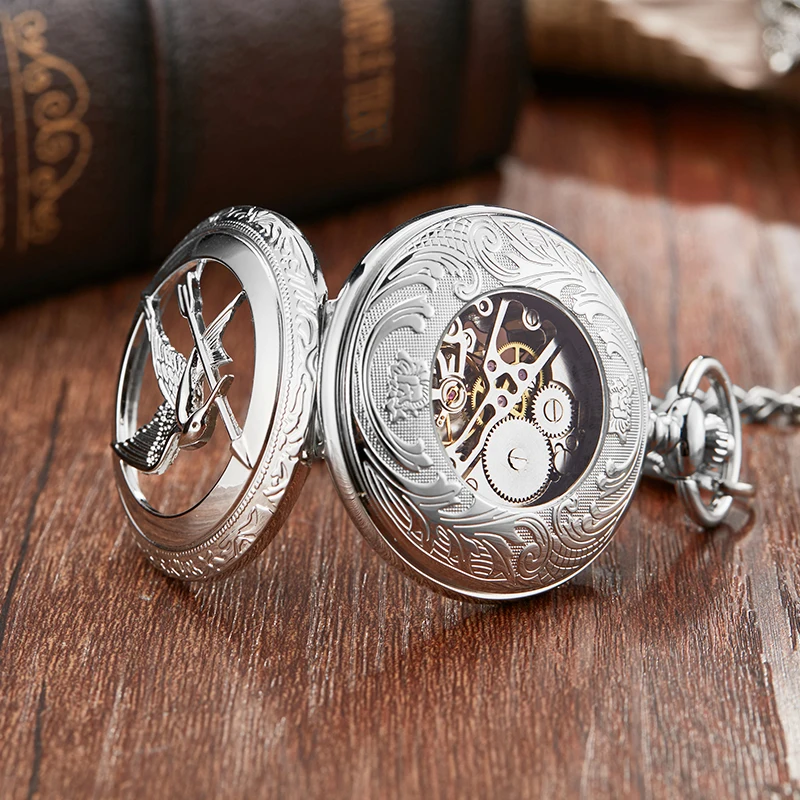 Reloj de pulsera con esfera con mecanismo al descubierto para hombre, Número Romano, Doctor, enfermera, Reloj de bolsillo mecánico, plata, Animal,