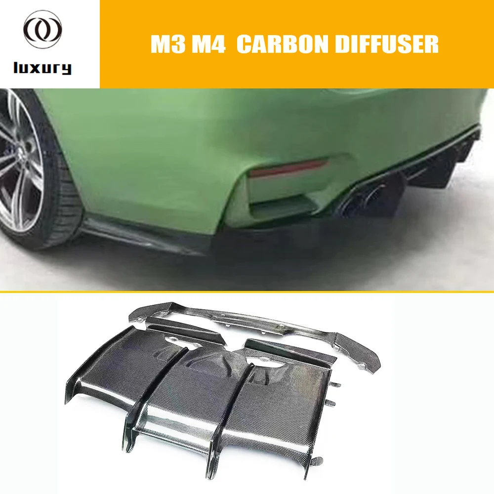 

PSM Style Carbon Fiber Rear Diffuser for BMW F80 M3 F82 F83 M4 2014 - 2020 Auto Racing Car Styling Rear Bumper Diffuser Bodykit