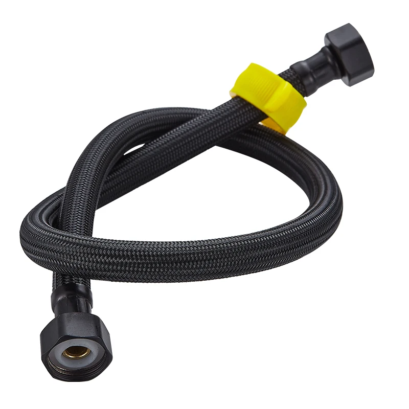 Black 304 stainless steel metal braided cold and hot water inlet hose water inlet pipe for toilet water heater pipeG1/2