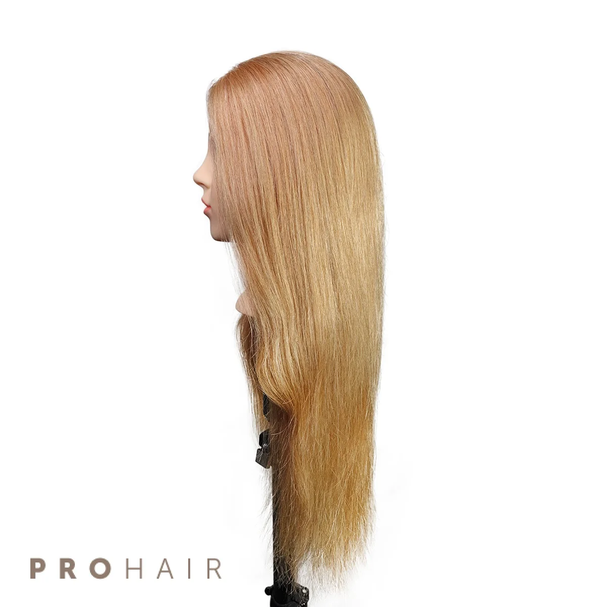 Mannequin-Head 55CM 22'' 100% Human Hair Light Blond Practice Training Head Hairdressing Mannequin Doll Head for Hairdressers