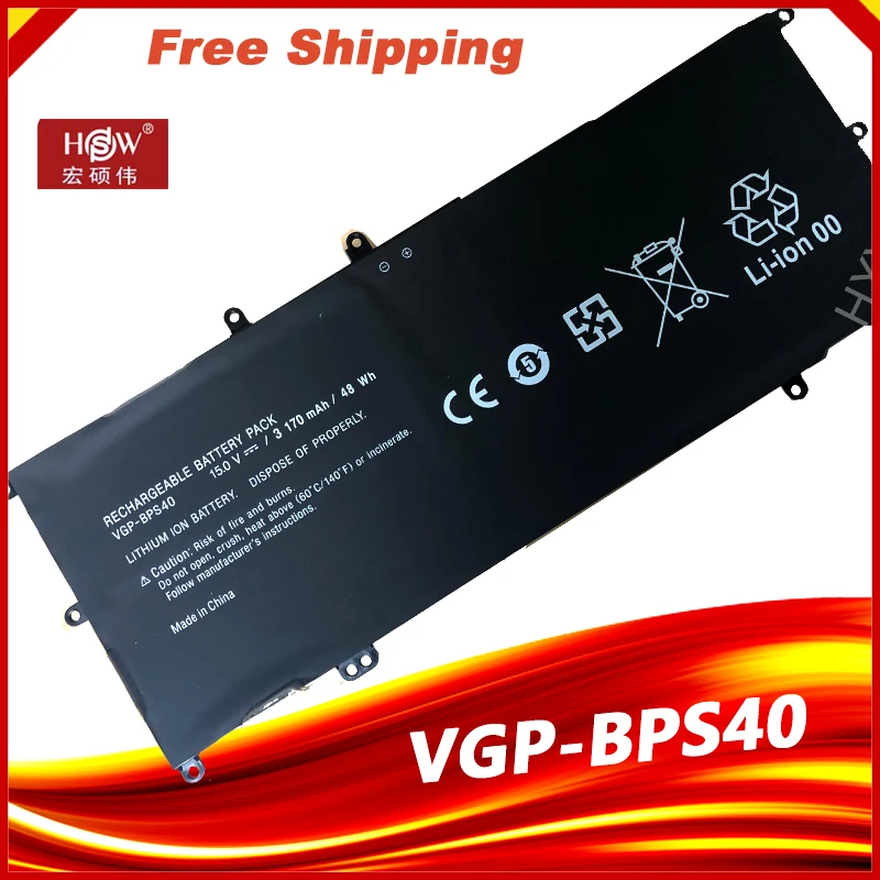 

VGP-BPS40 Laptop Battery For SONY Vaio Flip 14A SVF14N SVF 15A SVF15N17CXB VGP-BPS40 15V 3170mAh