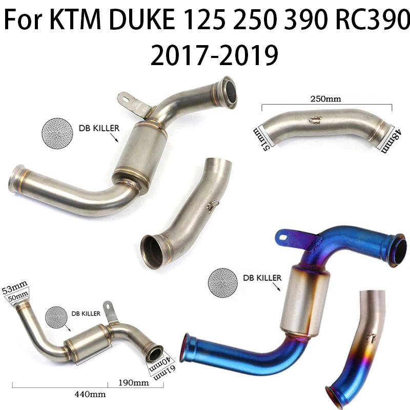 For KTM 390 250 200 DUKE 390 Duke125 125 RC125 RC390 2017-2019 Motorcycle Exhaust Front Pipe Muffler Middle Link Connect Tube