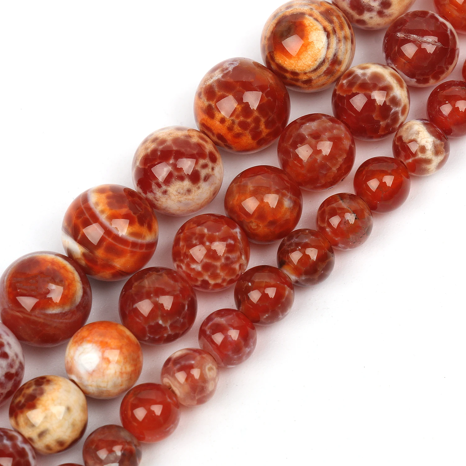 Red Fire Agate 6/8/10mm Natural Stone Beads Round Shape Loose Spacer Beads For Jewelry Making Diy Bracelet Necklace 15inch