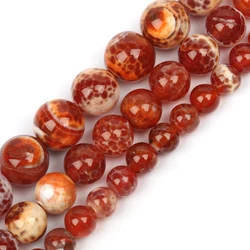 Red Fire Agate 6/8/10mm Natural Stone Beads Round Shape Loose Spacer Beads For Jewelry Making Diy Bracelet Necklace 15inch