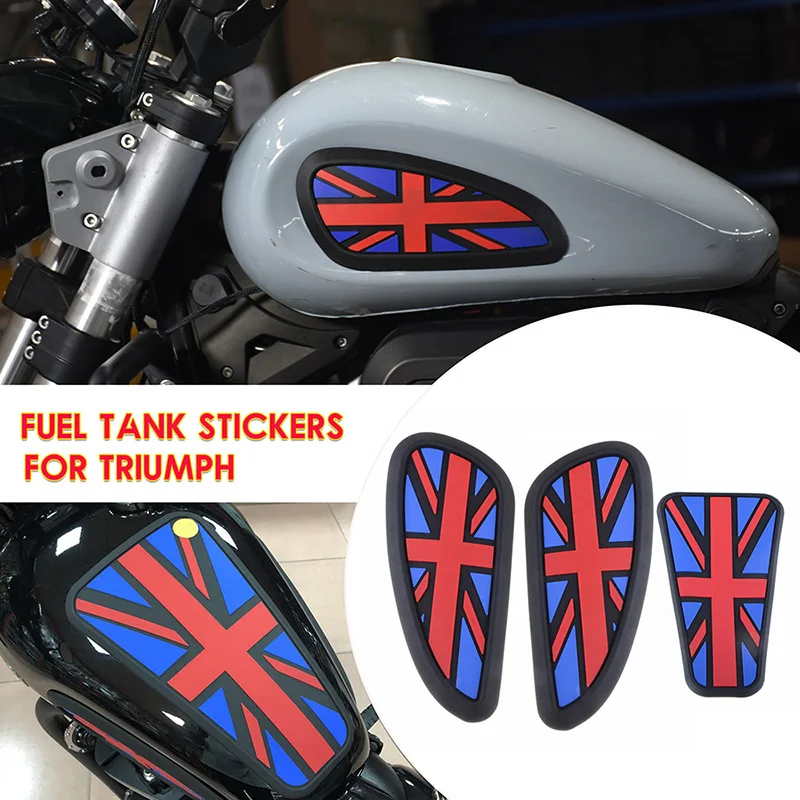 

Universal Retro Motorcycle Cafe Racer Gas Fuel Tank Rubber Sticker Protector Sheath Knee TANK Pad Grip Decal The Union Jack Logo