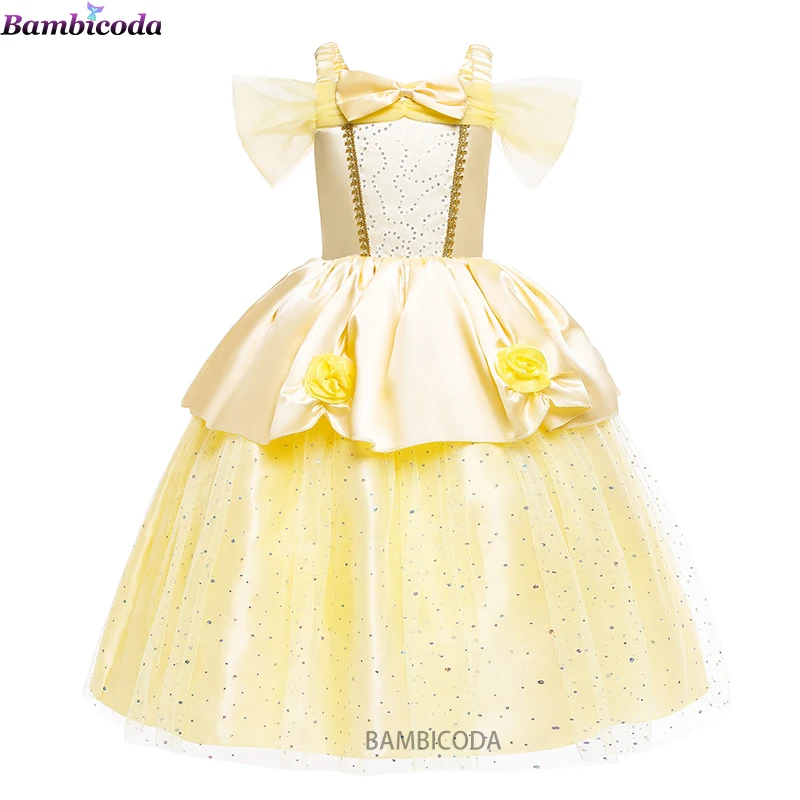 Vestido de Rapunzel para niña, disfraz de princesa de la Bella Durmiente, nieve, Navidad, Halloween, ropa de fiesta para niños, Cenicienta