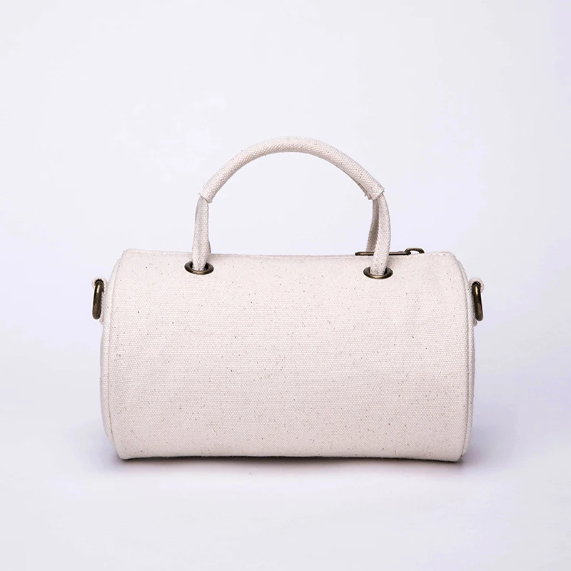 Saco do mensageiro das mulheres bolsa de ombro casual bolsa de lona feminino portátil menina cilindro pequeno saco