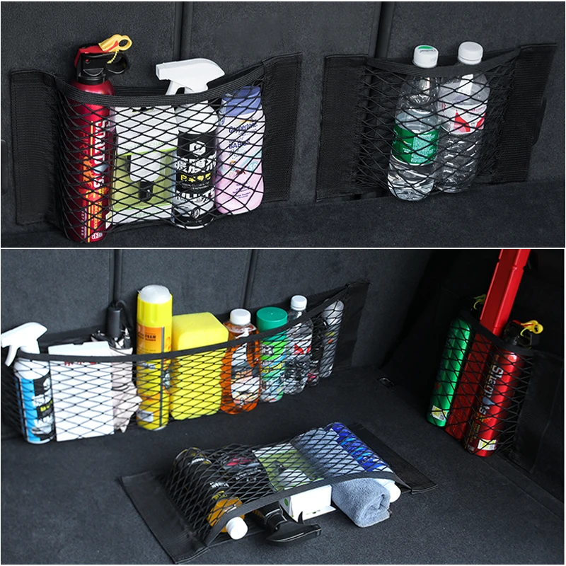 Car Trunk Storage Bag Elastic String Luggage Net For Mercedes Benz W202 W220 W204 W203 W210 W124 W211 W222 X204 AMG CLK