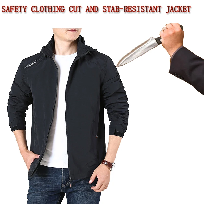 

Security Stab Cut-Resistant Jacket Self-Defense Tactics Anti-Hacking Fbi Police Flexible Fashion Hooded Protective Clothing