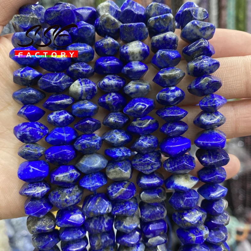 Natural Lapis Lazuli Stone Beads Irregular Special Cut Genuine Loose Spacer Beads for Jewelry Making DIY Bracelets 6x11mm 15''