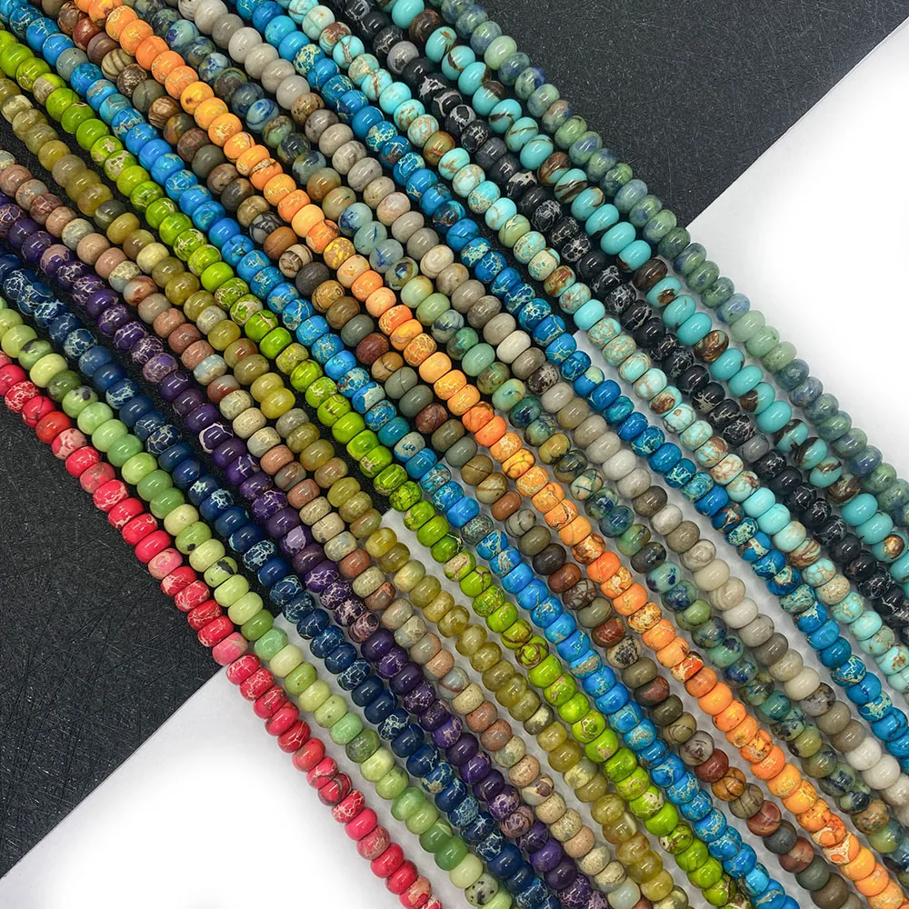 

Natural Stone Emperor Stone Abacus Beads 4x6mm Turquoise Spacer Bead Charm Making DIY Jewelry Bracelet Necklace Accessories