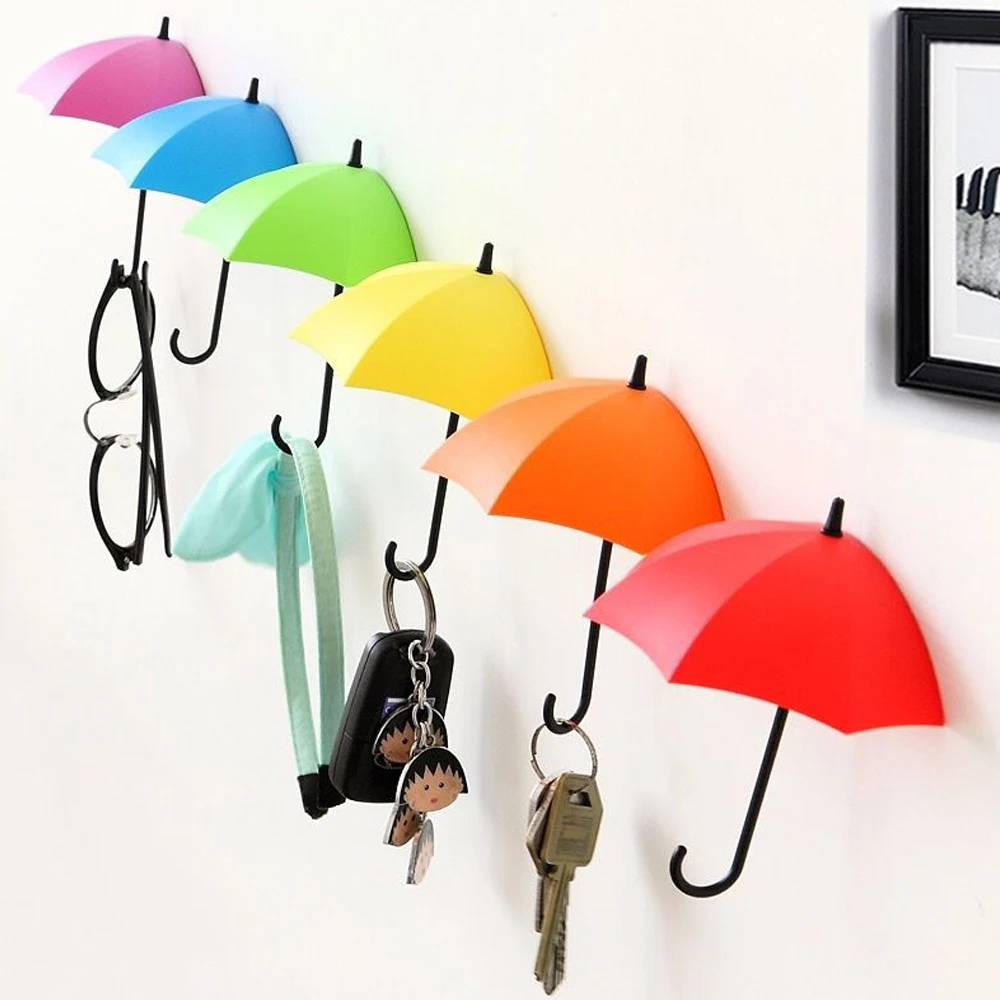 Non-marking Punch-free Umbrella Hook Self-adhesive Hook Wall Door Clothing Hanger Key Hook Bathroom Kitchen Sticky Rack Hooks