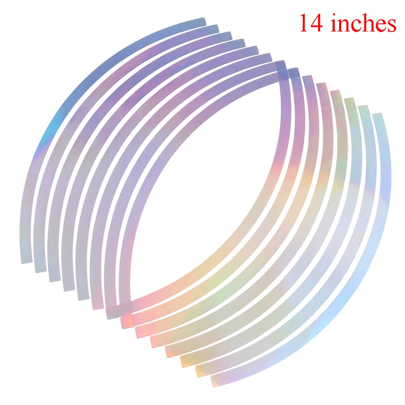 New PVC 14/18 inches laser Motorcycle Stickerwheel rim tape for motorcycle and car reflective 16 stripes