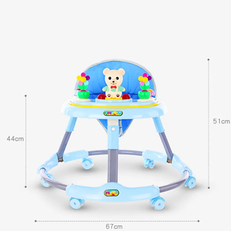 Baby Walker Music Baby Folding Bike 6-18 Months Children Anti-rollover Multifunctional Walker