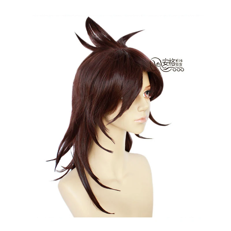 Perruque de Cosplay synthétique brune pour femmes, cheveux de Cosplay, résistante à la chaleur, Anime Danganronpa Akane Owari