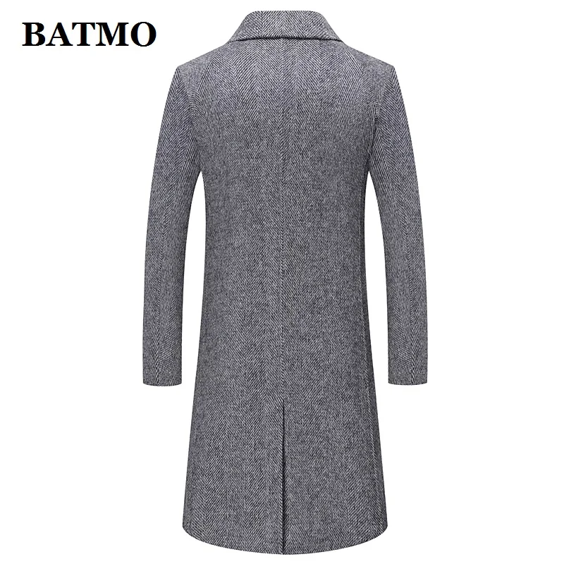 BATMO 2023 new arrival autumn&winter high quality 80% alpaca Double Breasted casual long trench coat men,men's long jackets 8080