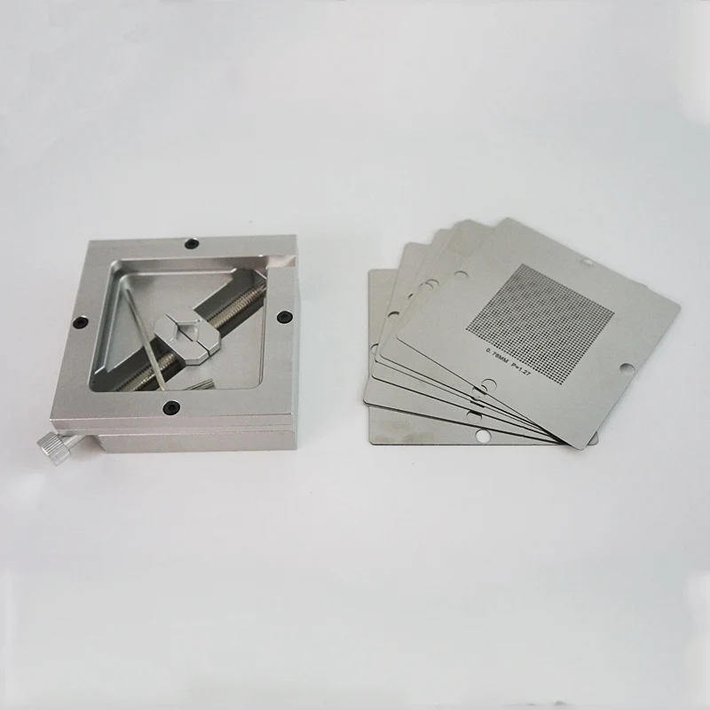 Silver BGA reballing kit 90*90mm 90x90mm  station with 10PCS Universal Stencil For Chip Rework Repair Soldering Kit