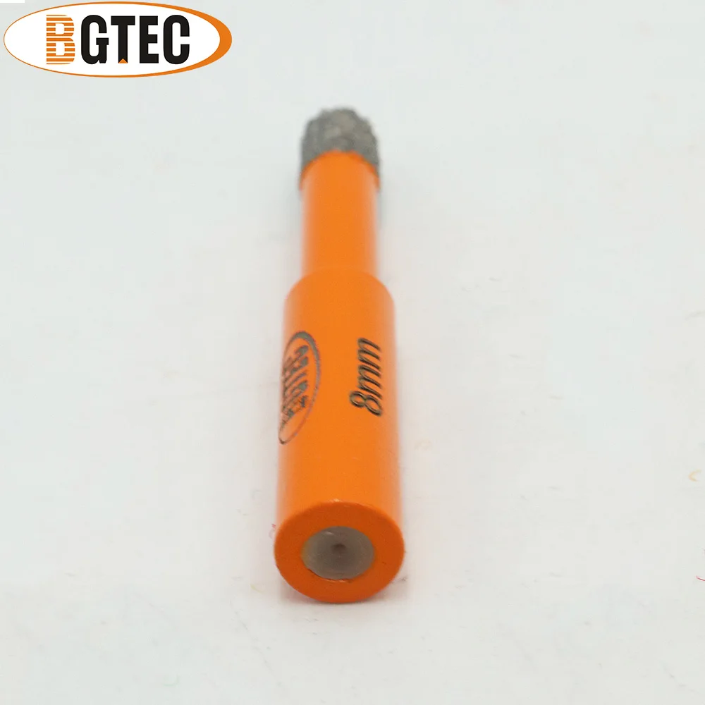 BGTEC 5 Buah Dia 8Mm Alat Bor Berlian Brazing Vakum Kering dengan Potongan Inti Bor Batang Bulat