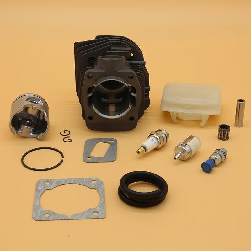 44 มม.กระบอกลูกสูบแบริ่ง Air กรองปะเก็นชุดสำหรับ HUSQVARNA 350 JONSERED 2150 2152 2153 2149 ลูกโซ่อะไหล่