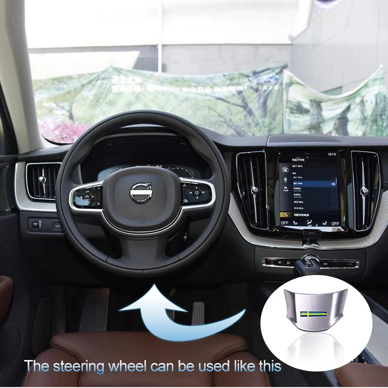 for Volvo S90 XC90 steering wheel decorative frame xc60 v90 special ABS plating interior stickers s60 v60 2020 Car accessories