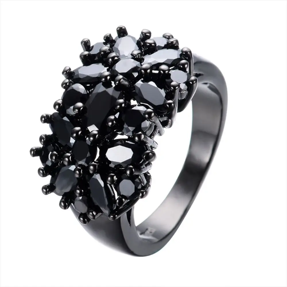 Bague incrustée de cuivre pour femmes et hommes, bordure narnoire, alliances, nouveau