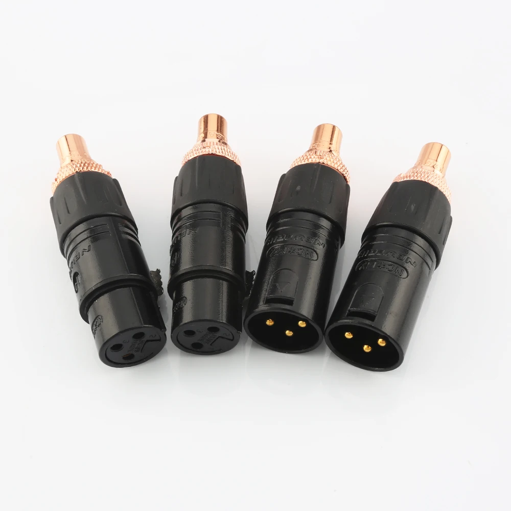 2Pcs NEUTRIK XLR Stecker auf RCA Buchse Adapter Vergoldet RCA / XLR auf CINCH Buchse Adapter gold Ausgeglichen Kabel Stecker