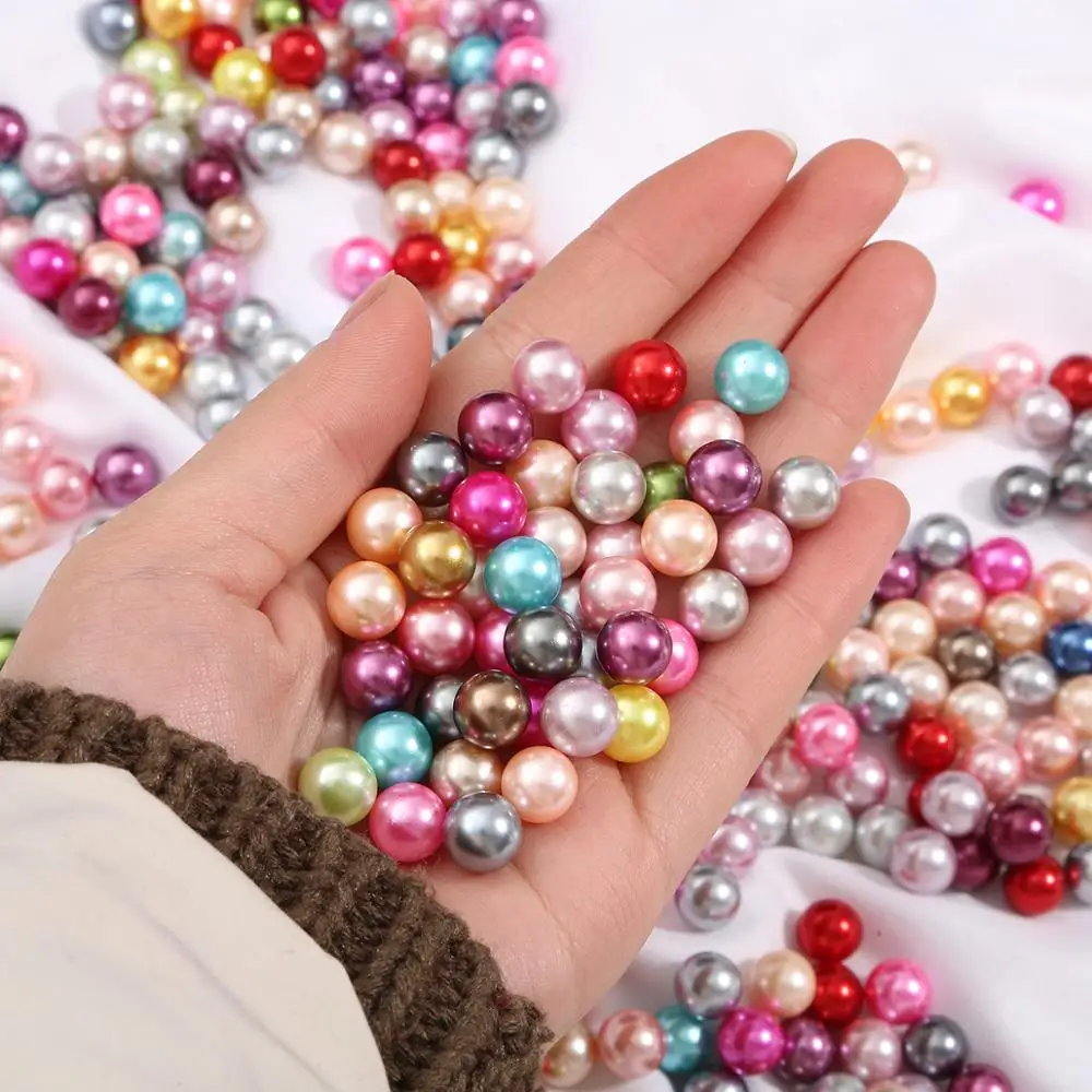 3/4/6/8/10MM Multicolors No Hole Acrylic Round ABS Imitation Pearl Beads Loose Beads for DIY Jewelry Making Accessories