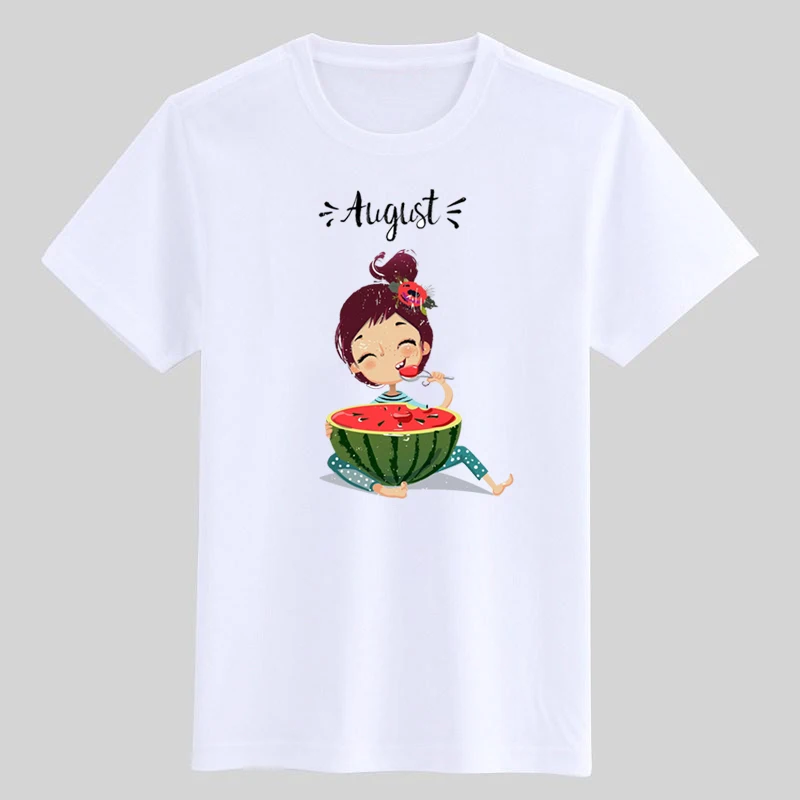 

boy t shirt for girls tops cartoon girl hugging watermelon graphic tee smile children clothing kids clothes girls 8 to 12 boys