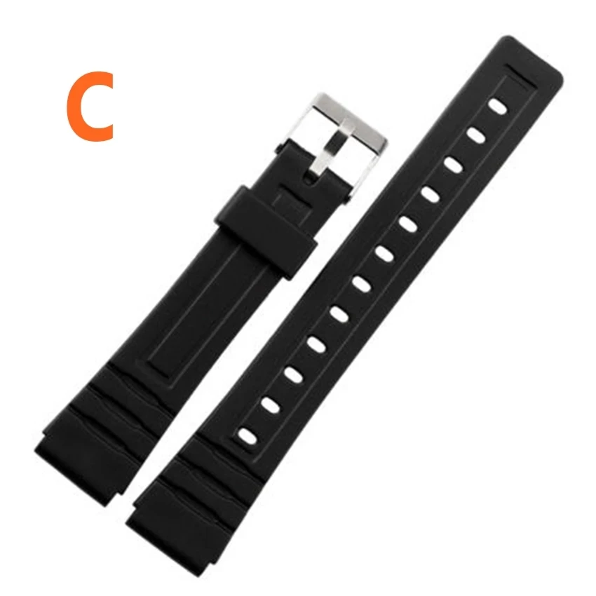 Silicone Replacement Strap for Casio Watch 16mm 18mm 20mm 22mm Rubber PU Wristband for Electronic Sport Watch Bracelet