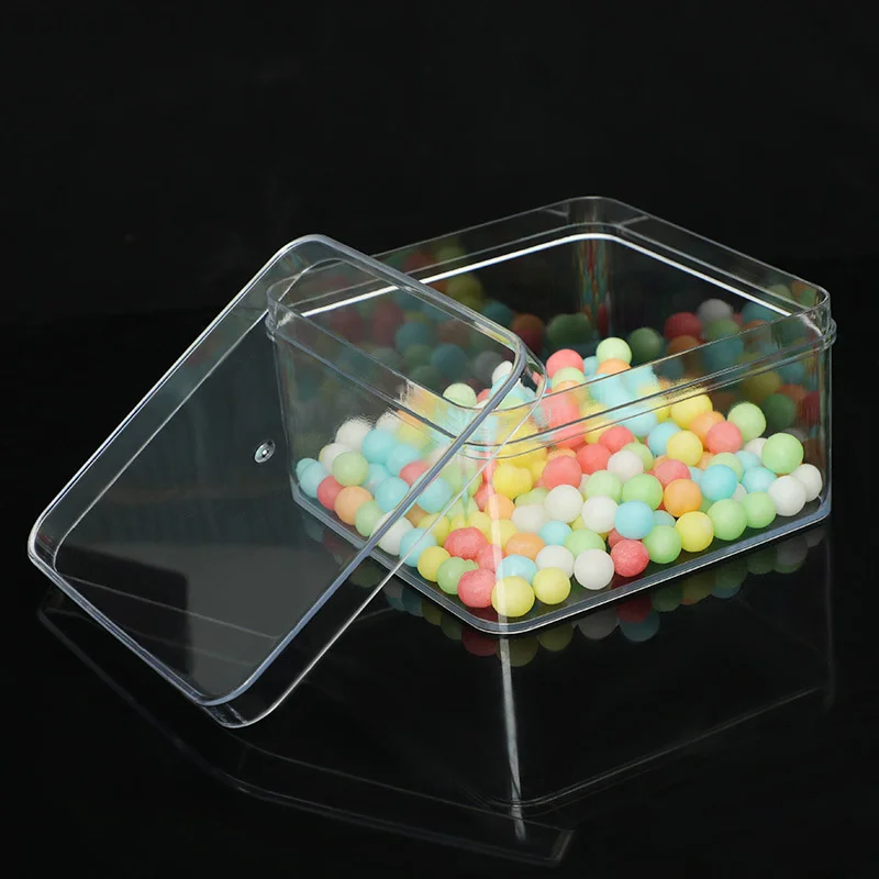 Plastic Storage Container Cookie Packing Box With Cover Transparent Plastic Food Storage Box Creative Crystal Jar