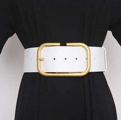 Women's runway fashion genuine leather Cummerbunds female Dress Corsets Waistband Belts decoration wide belt R3109