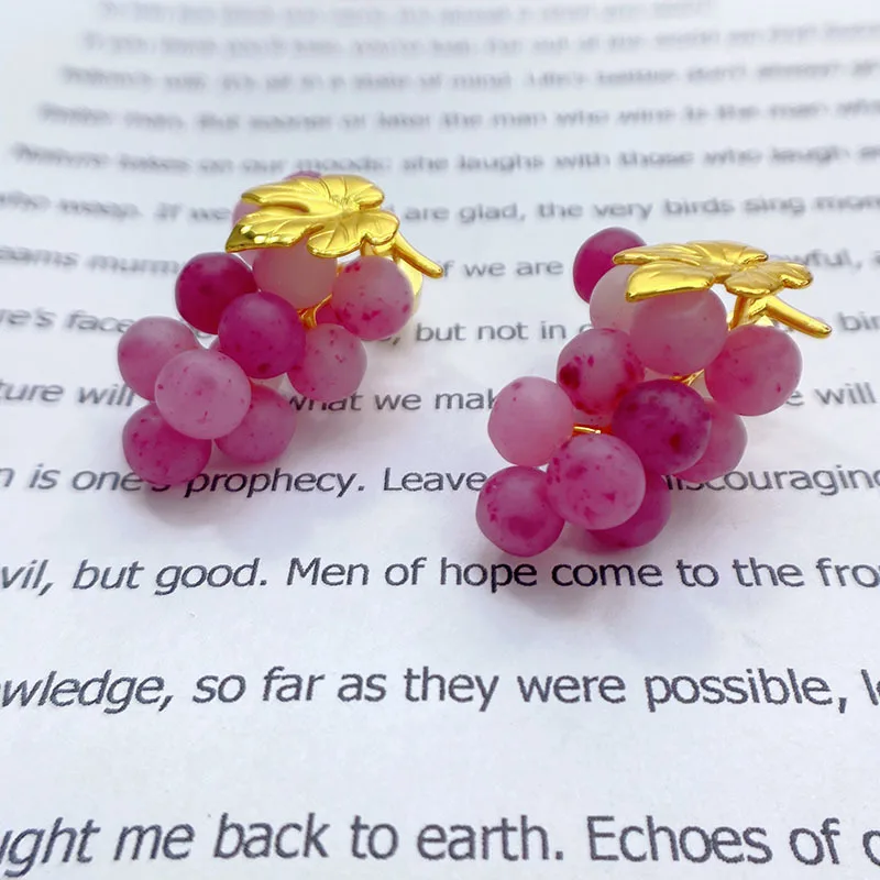 

European and American new style grape fashion personality electroplating Gothic woman's earrings