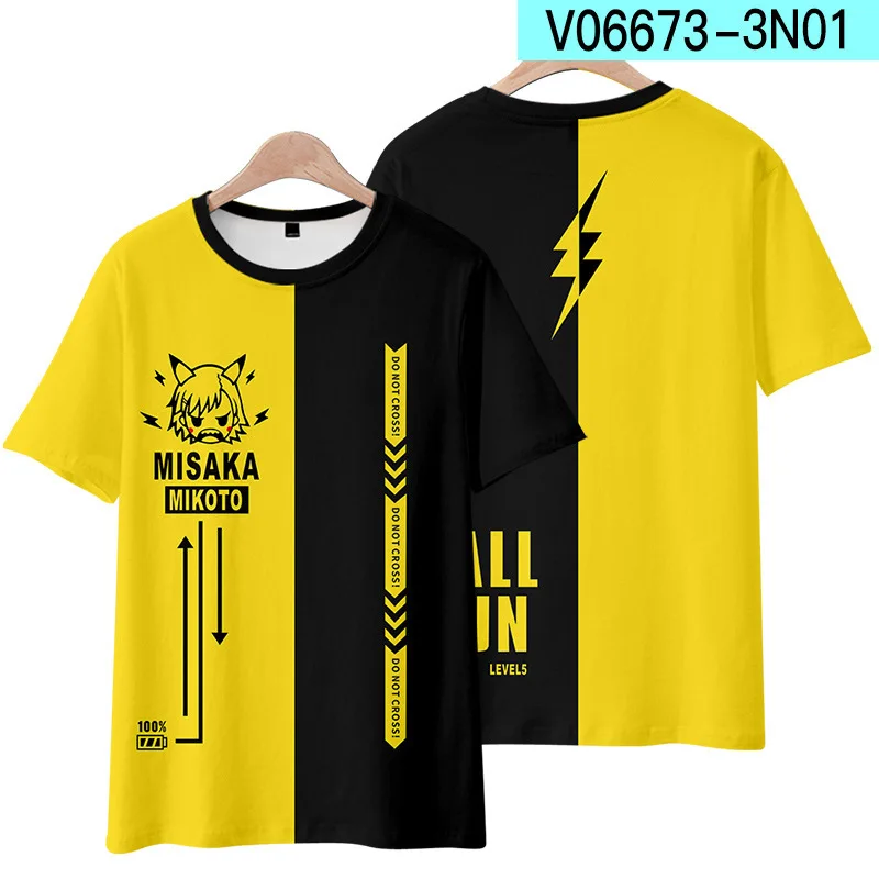 Anime toaru majutsu sem índice 3d t camisa das mulheres dos homens um certo índice mágico acelerador manga curta engraçado tshirt cosplay traje