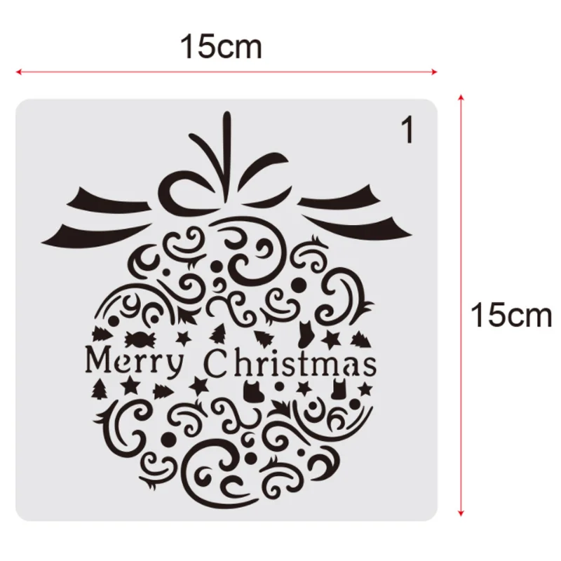 2Pc Merry Christmas Stencil DIY ผนัง Layering แม่แบบภาพวาดตกแต่ง Scrapbooking Embossing Album อุปกรณ์