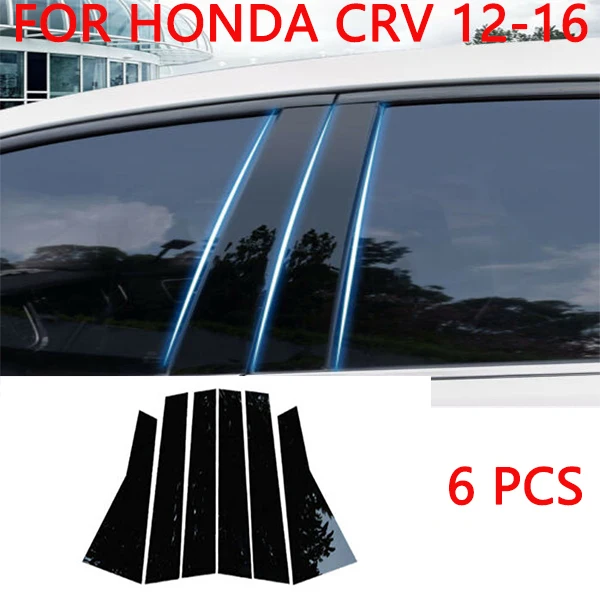 6Pcs Car Black Window B C Pillar Post Door Piano Cover Trim Fit for Honda CRV 2007 2008-2020