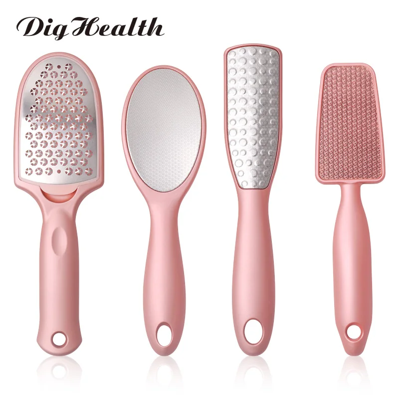 Dighealth Foot Rasp Foot File Callus Remover Rose Gold Stainless Steel Double-sided  Hard Dead Skin Removal Pedicure Care Tool