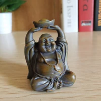 Stone Color Laughing Buddha Statues Ornaments Wealth Money Maitreya Buddha Sculpture Figurines Home Zen Garden Decoration 3
