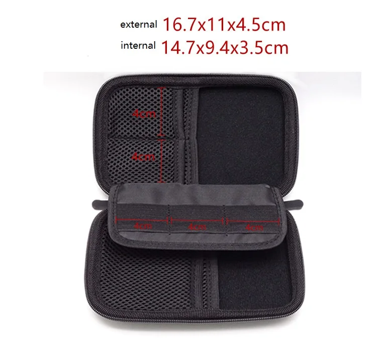 GUANHE Borsa organizer per cavi HDD SSD da 2,5 pollici Mini custodia per unità flash USB Kit sistema da viaggio con un set