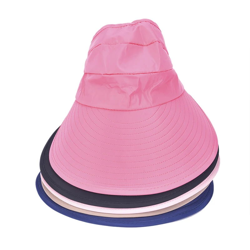 Summer Sun Protection Folding Sun Hat For Women Wide Brim Cap Ladies Beach Visor Hat Girl Holiday UV Protection Sun Hat