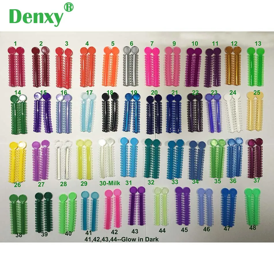 Denxy 1040pcs/1pack Dental Orthodontic elastic Ligature Ties Rubber Band Elastic O ring Tie O High quality Orthodontic Bracket