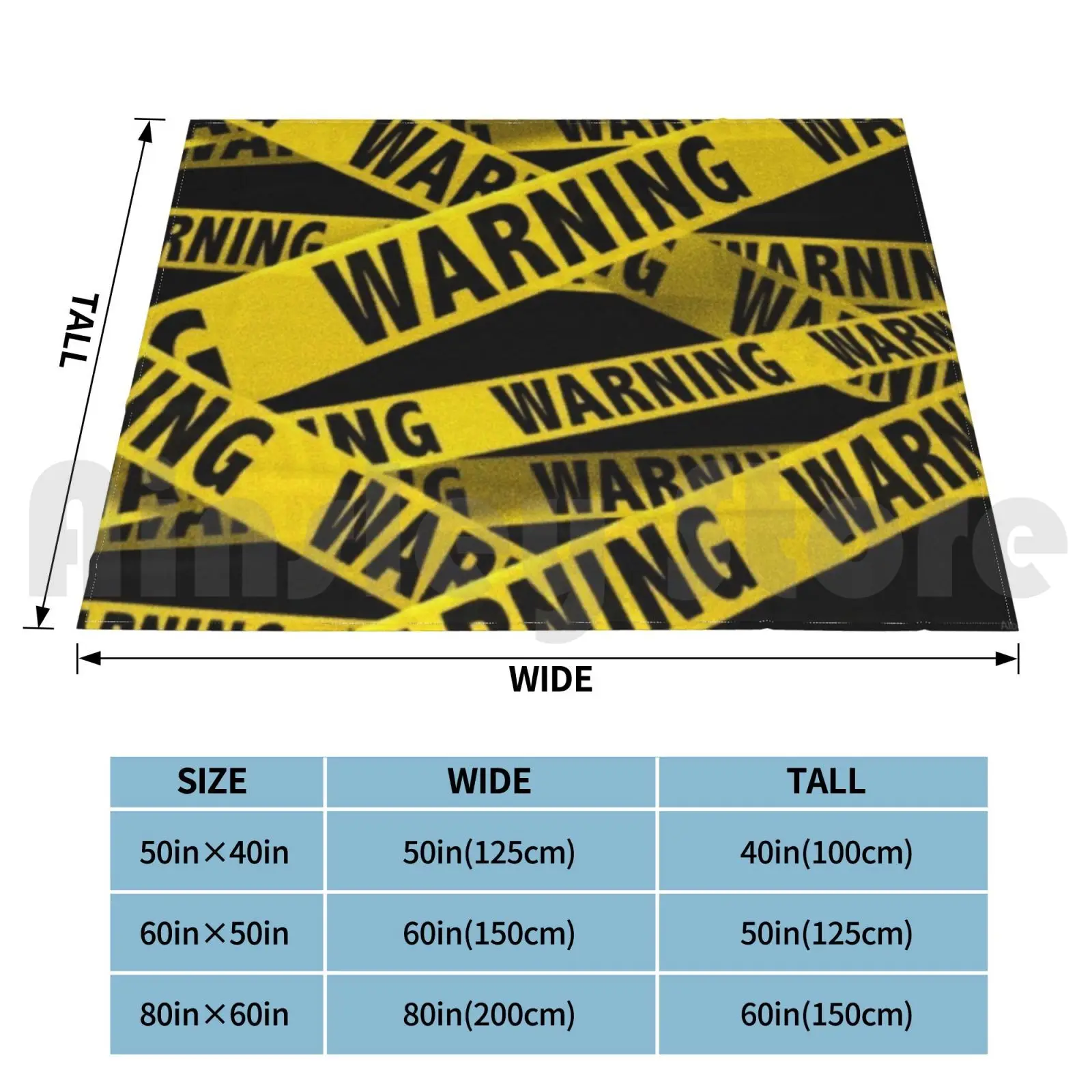 Warning Tape Blanket Fashion Custom Warning Cautiontape Police Caution Sign Cops Danger Cautiously