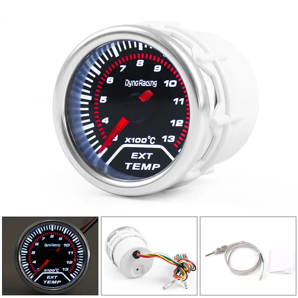 Dynoracing 2" 52mm Car Smoke lens Exhaust Gas Temp Gauge EGT 300-1300 Celsius With sensor Car Meter TT101234