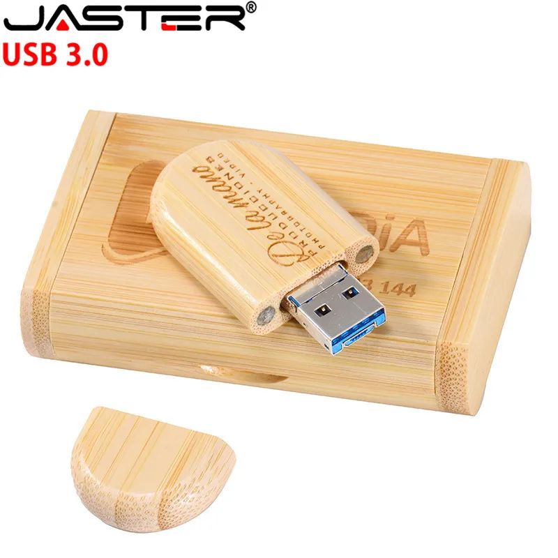 JASTER-Clé USB 3.0 de 4 Go à 128 Go avec Logo Personnalisé, en Bois, Wild de Résubdivision 2 en 1, pour PC et Android