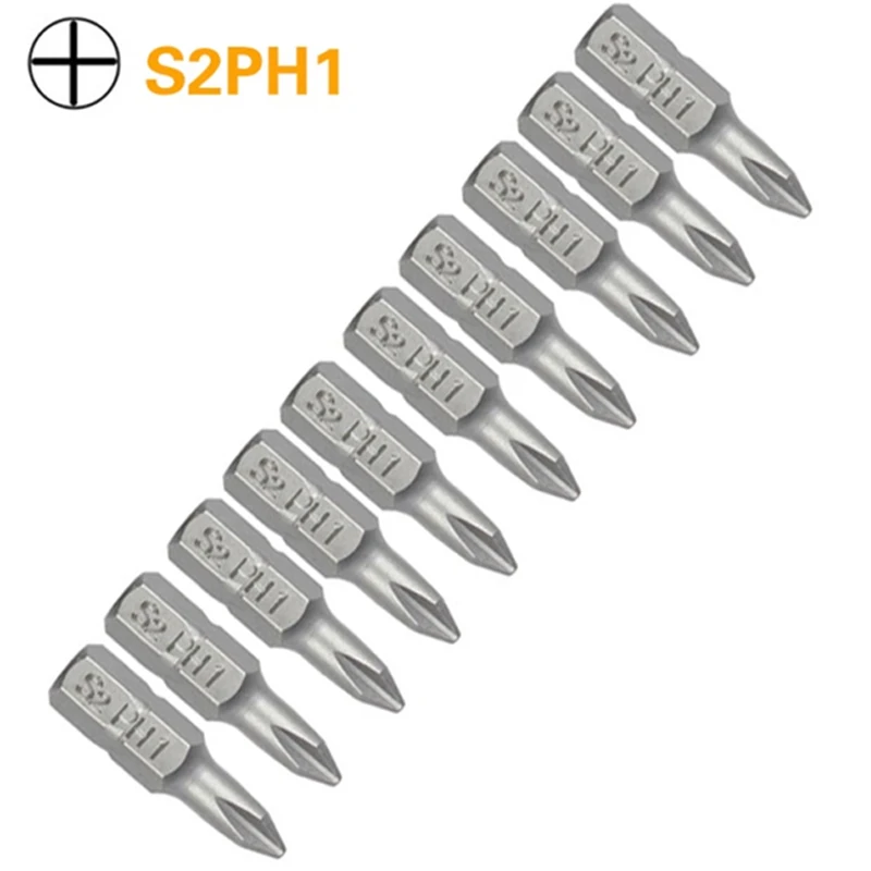 1 インチ PH0 PH1 PH2 PH3 プラスドライバービットセット S2 鋼 1/4