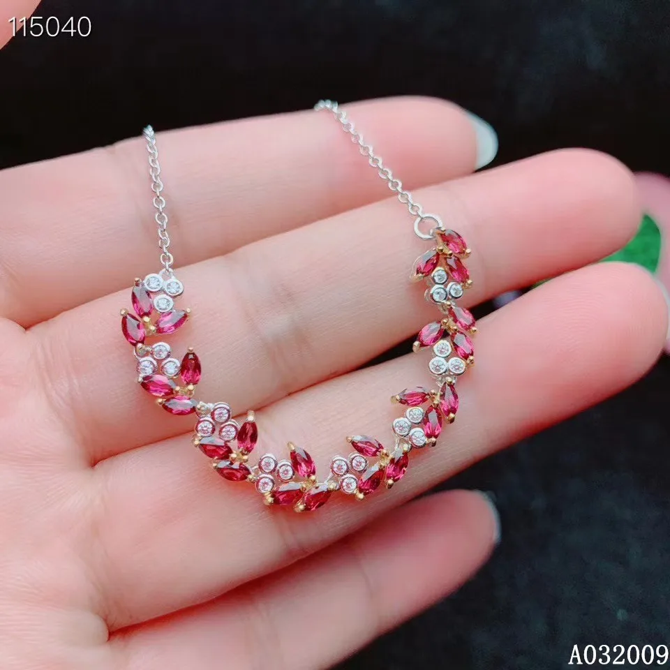 KJJEAXCMY fine jewelry 925 sterling silver inlaid natural garnet bracelet popular girl hand bracelet support test