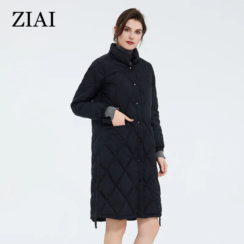 ZIAI 2022 hotsale printemps automne femmes veste longue chaude se joint comme coupe-vent mince manteau en coton mancommuniste élastiques ZM-7214