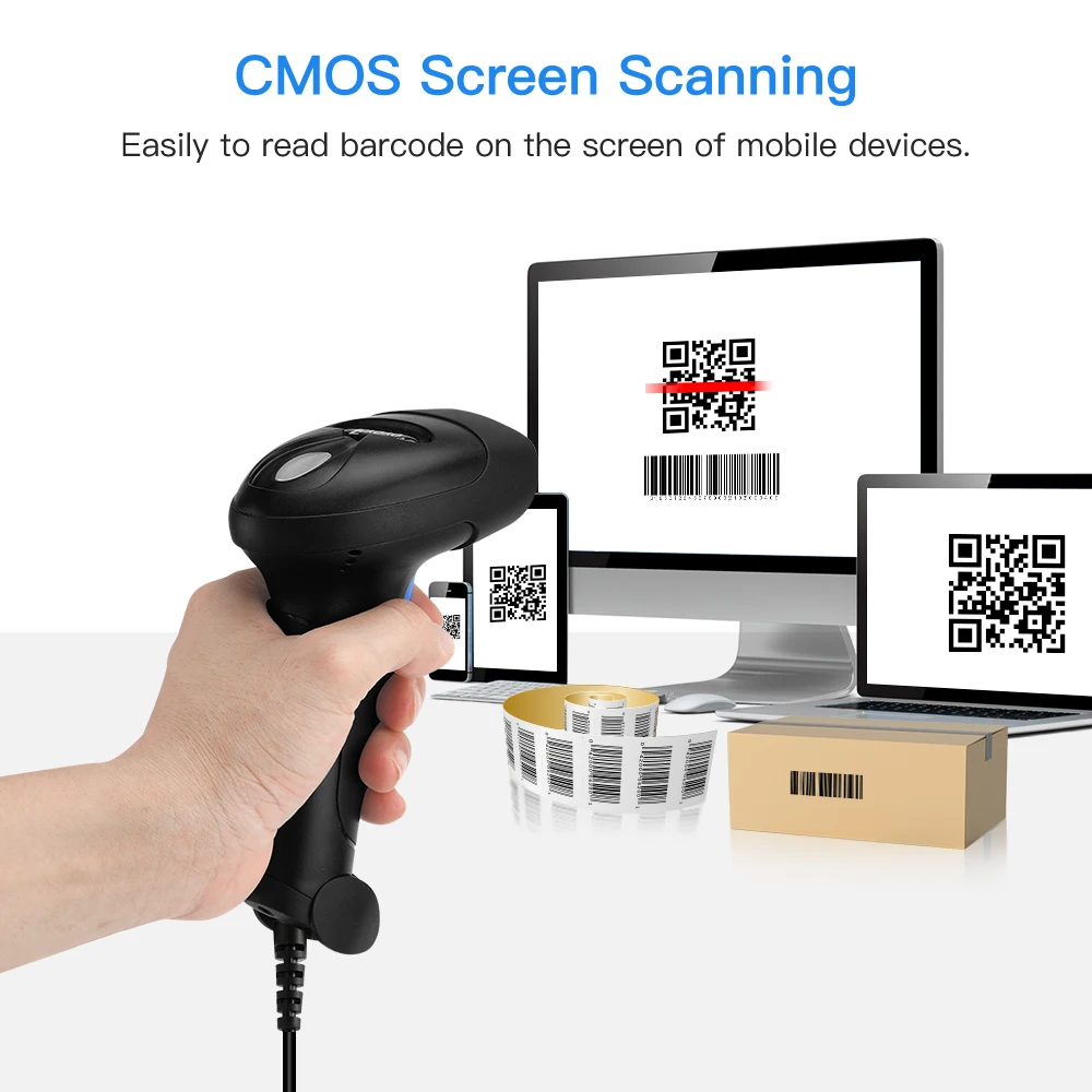 Eyoyo Wired QR 2D barcode scanner handheld USB Wired Bar Codes Reader CCD  Data Matrix Bar Code Image Automatic Scanner BARCOD