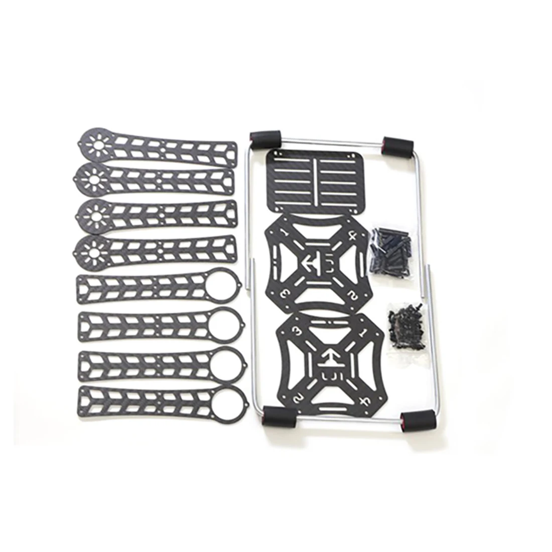 ShenStar 4-osiowy z włókna węglowego 380mm zestaw ze szkieletem nie rozmontowany stojak z aluminiowym zestaw do lądowania na 10 Cal śmigła DIY samolot Quadcopter