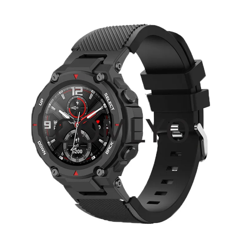 2in1 Sport Band For Huami Amazfit T-Rex Pro Strap Silicone Outdoor Sports Bracelet with metal adapter Connector screw rod pin