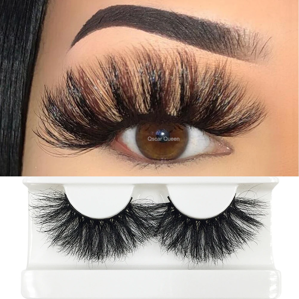 25MM Fluffy Mink Lashes Bulk Wholesale Items For Business 5D Natural False Eyelashes Box Package 8D 3D Eyelash Supplies Makeup